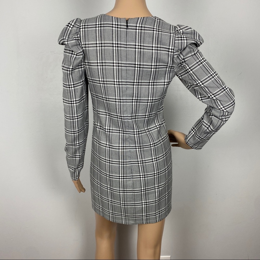 NEW LOVERS + FRIENDS PLAID PRINT MINI DRESS - Picture 7 of 8